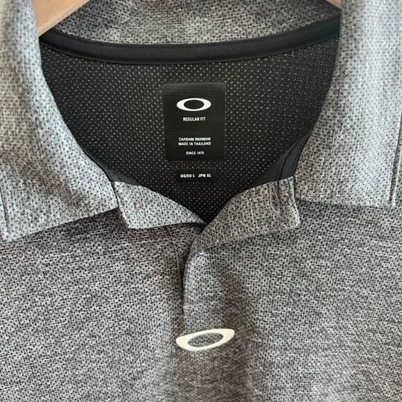 Oakley Aero Ellipse Polo Shirt Sport Athletic Heather Grey - Picture 4 of 5